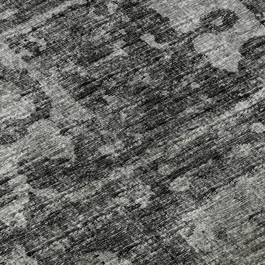 Black And Ivory Tribal Washable Indoor Outdoor Area Rug Photo 8