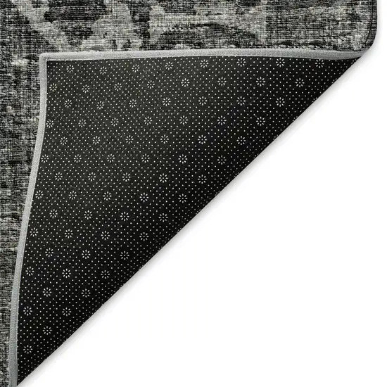 Black And Ivory Tribal Washable Indoor Outdoor Area Rug Photo 4