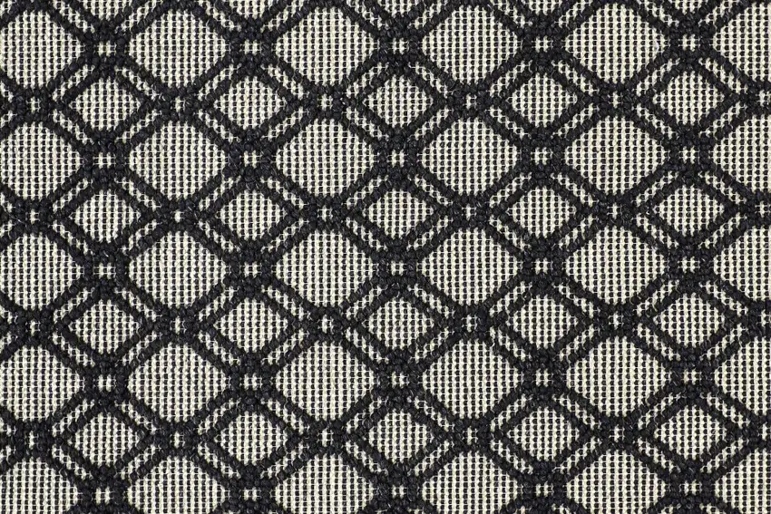 Black And Ivory Wool Geometric Hand Woven Area Rug With Fringe Photo 4