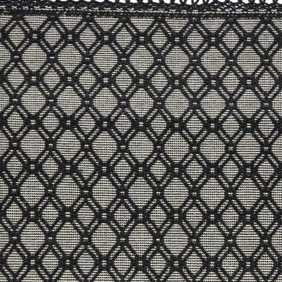 Black And Ivory Wool Geometric Hand Woven Area Rug With Fringe Photo 4