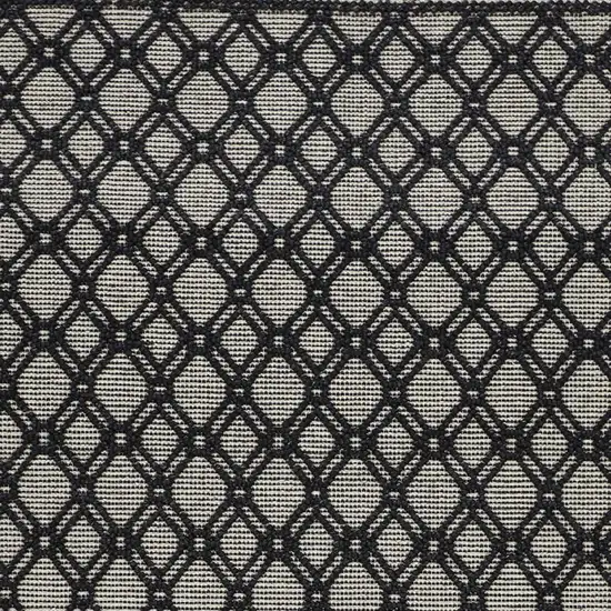 Black And Ivory Wool Geometric Hand Woven Area Rug With Fringe Photo 6