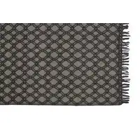 Photo of Black And Ivory Wool Geometric Hand Woven Area Rug With Fringe
