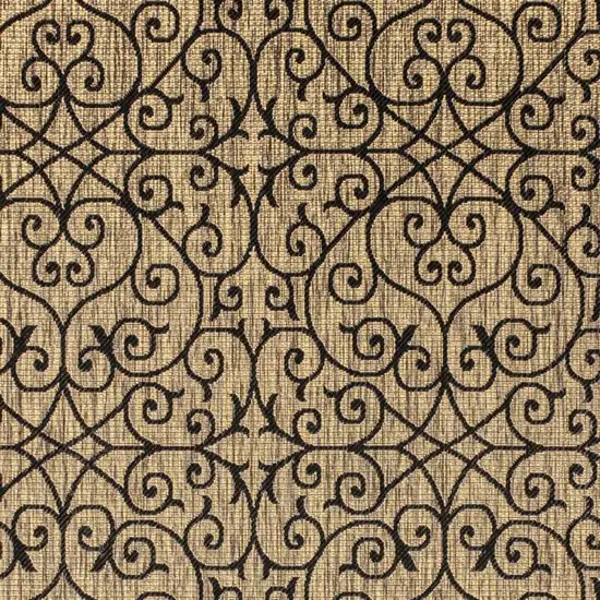 Black And Khaki Geometric Indoor Outdoor Area Rug Photo 2