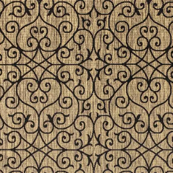 Black And Khaki Geometric Indoor Outdoor Area Rug Photo 2