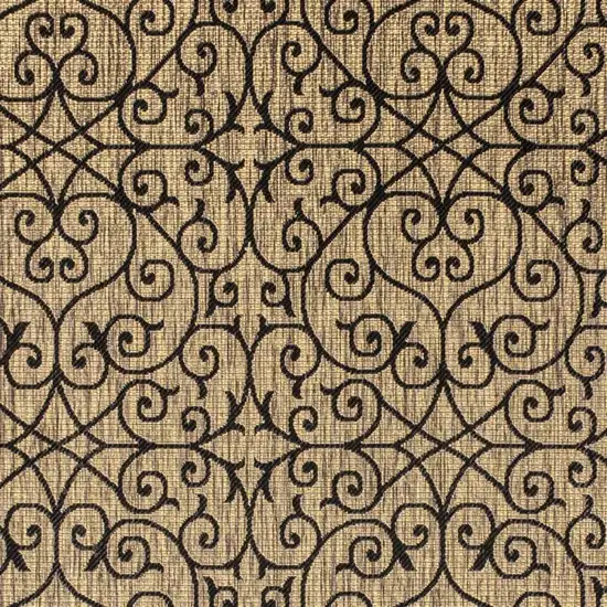 Black And Khaki Geometric Indoor Outdoor Area Rug Photo 2