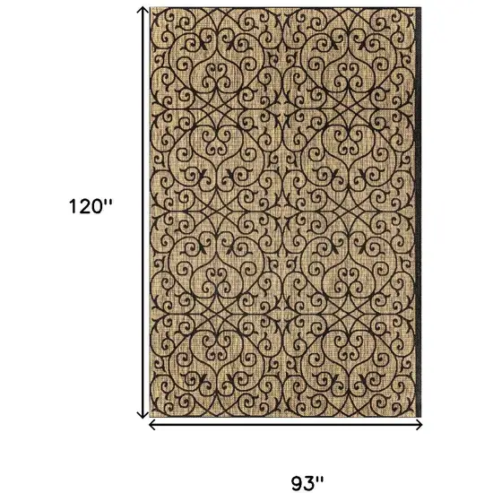 Black And Khaki Geometric Indoor Outdoor Area Rug Photo 3