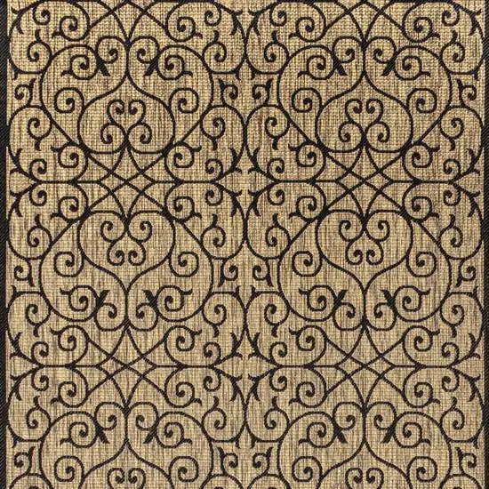 Black And Khaki Geometric Indoor Outdoor Area Rug Photo 3