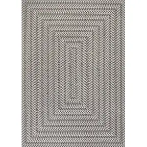 Photo of Black And Light Gray Striped Indoor Outdoor Area Rug