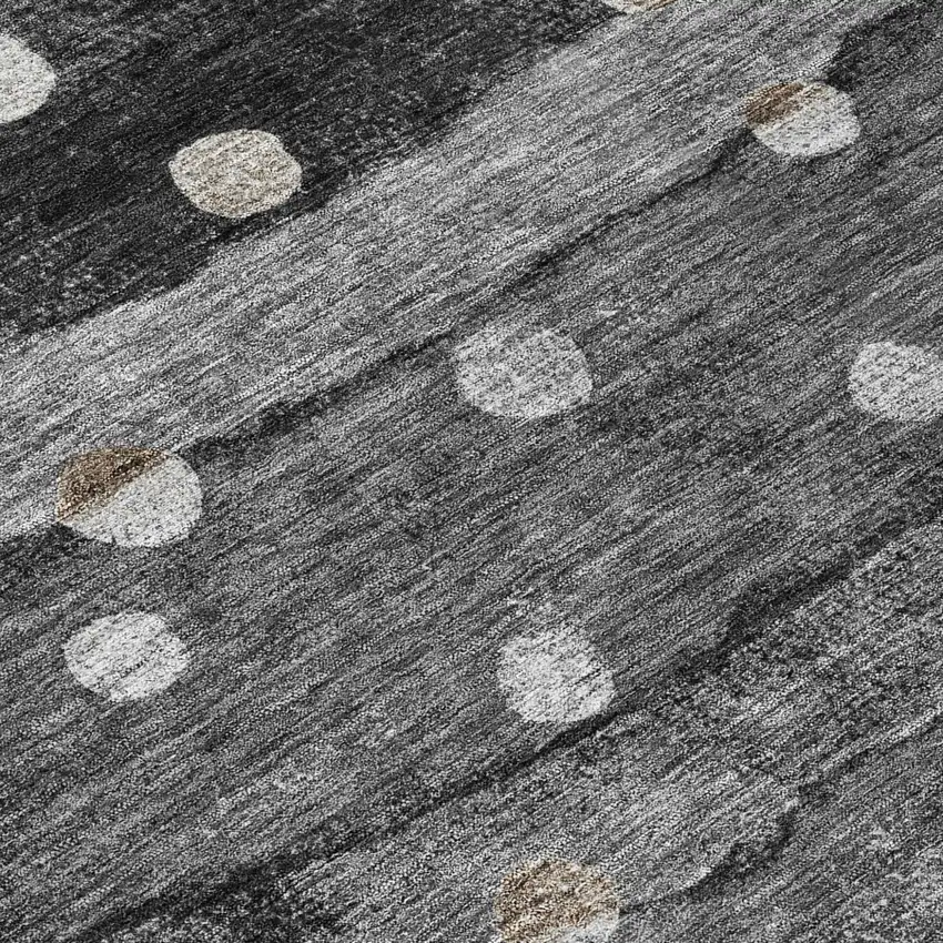 Black And Navy Blue Striped Washable Indoor Outdoor Area Rug Photo 8