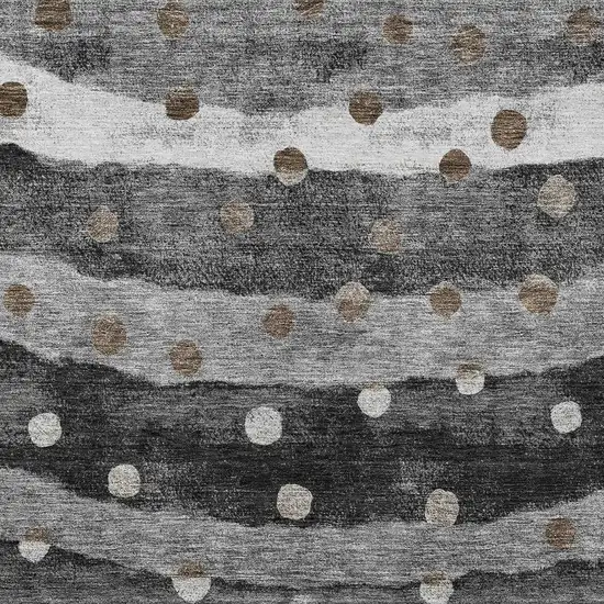 Black And Navy Blue Striped Washable Indoor Outdoor Area Rug Photo 5