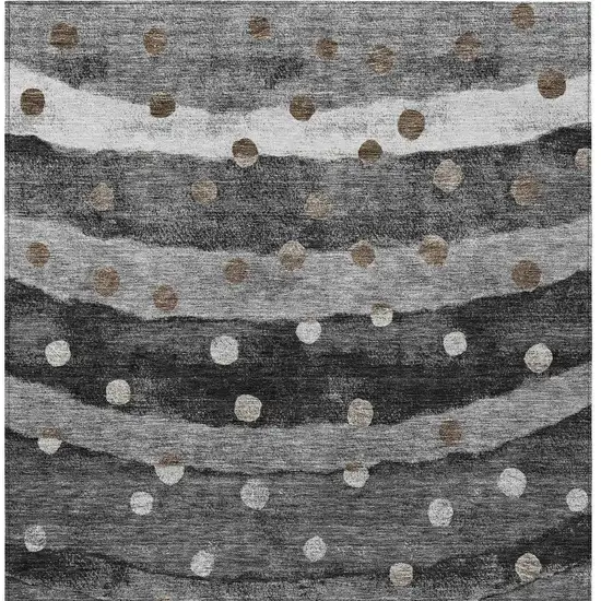 Black And Navy Blue Striped Washable Indoor Outdoor Area Rug Photo 4
