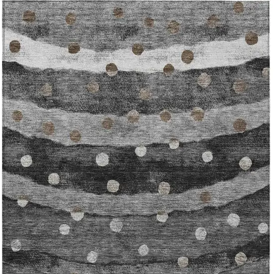 Black And Navy Blue Striped Washable Indoor Outdoor Area Rug Photo 6