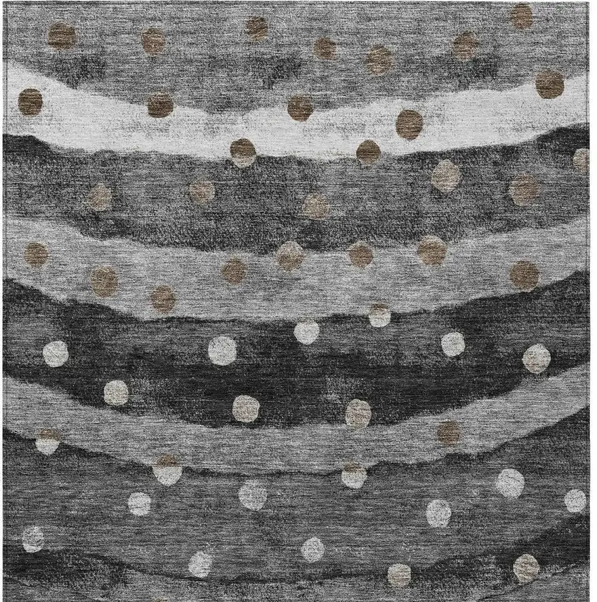 Black And Navy Blue Striped Washable Indoor Outdoor Area Rug Photo 6