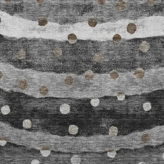 Black And Navy Blue Striped Washable Indoor Outdoor Area Rug Photo 3