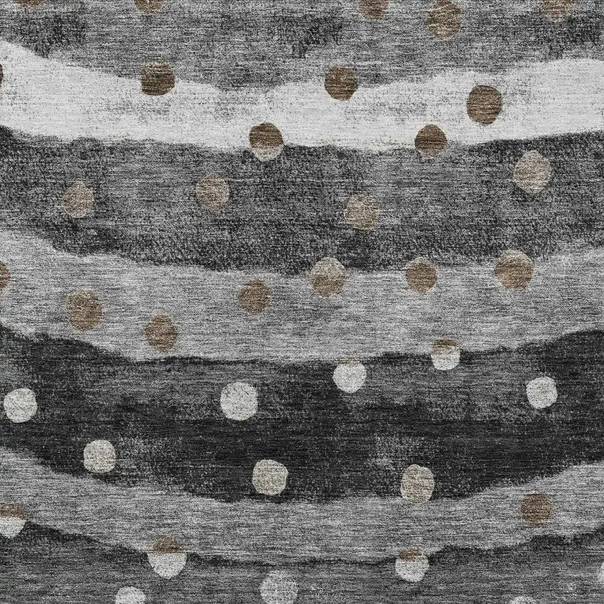 Black And Navy Blue Striped Washable Indoor Outdoor Area Rug Photo 3