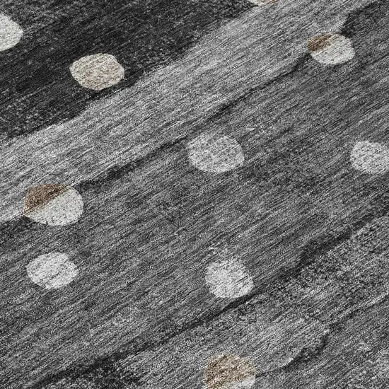 Black And Navy Blue Striped Washable Indoor Outdoor Area Rug Photo 8