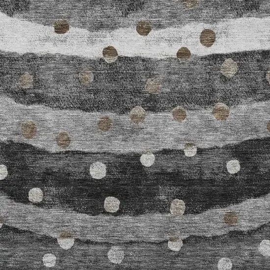 Black And Navy Blue Striped Washable Indoor Outdoor Area Rug Photo 5