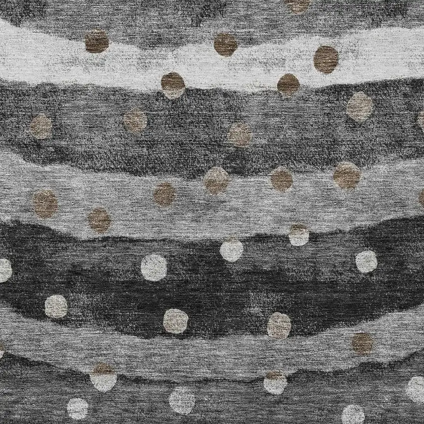 Black And Navy Blue Striped Washable Indoor Outdoor Area Rug Photo 5