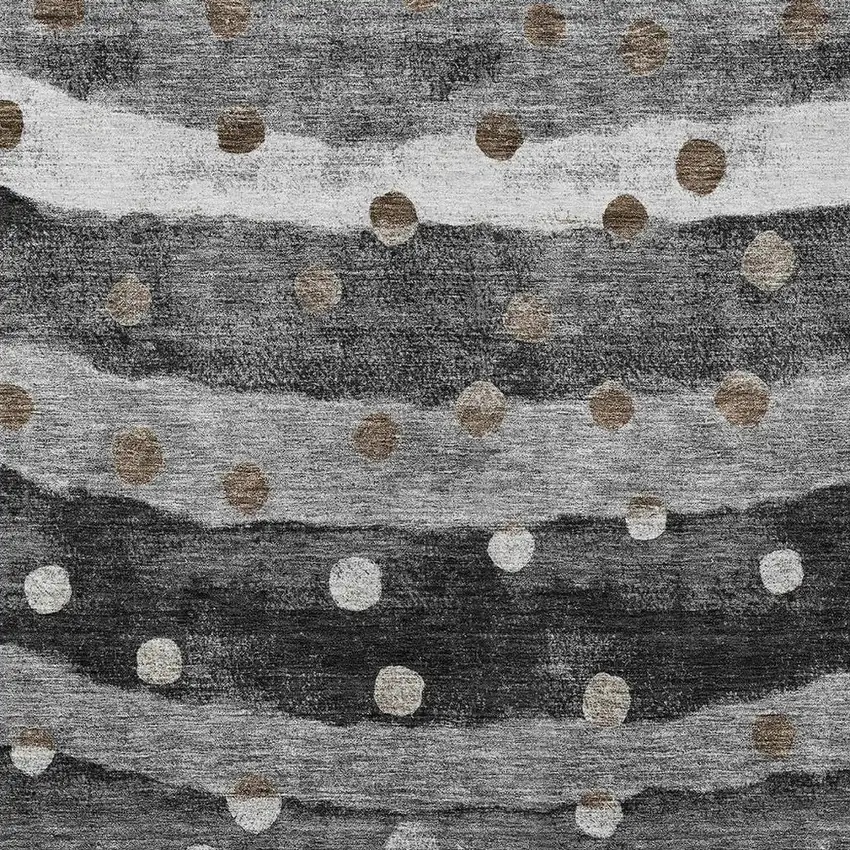 Black And Navy Blue Striped Washable Indoor Outdoor Area Rug Photo 4
