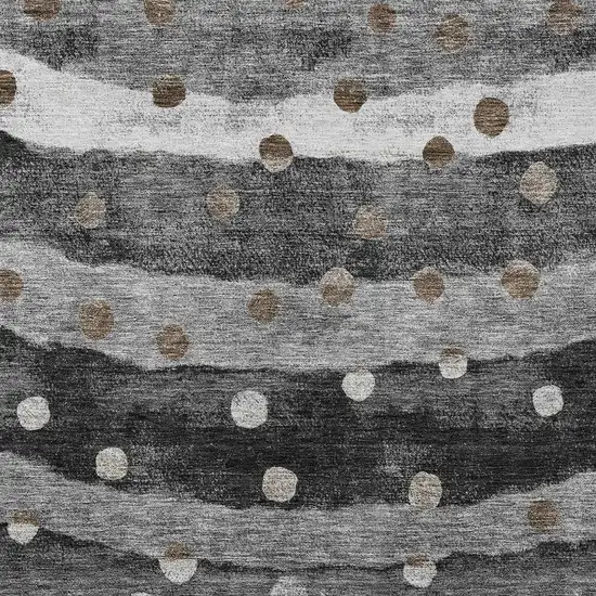 Black And Navy Blue Striped Washable Indoor Outdoor Area Rug Photo 4