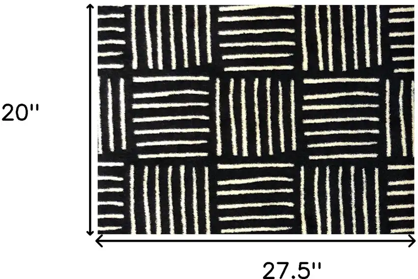 Black And Off White Abstract Machine Washable Area Rug With UV Protection Photo 5