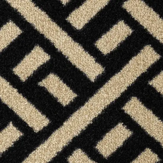 Black And Off White Checkered Washable Area Rug With UV Protection Photo 3