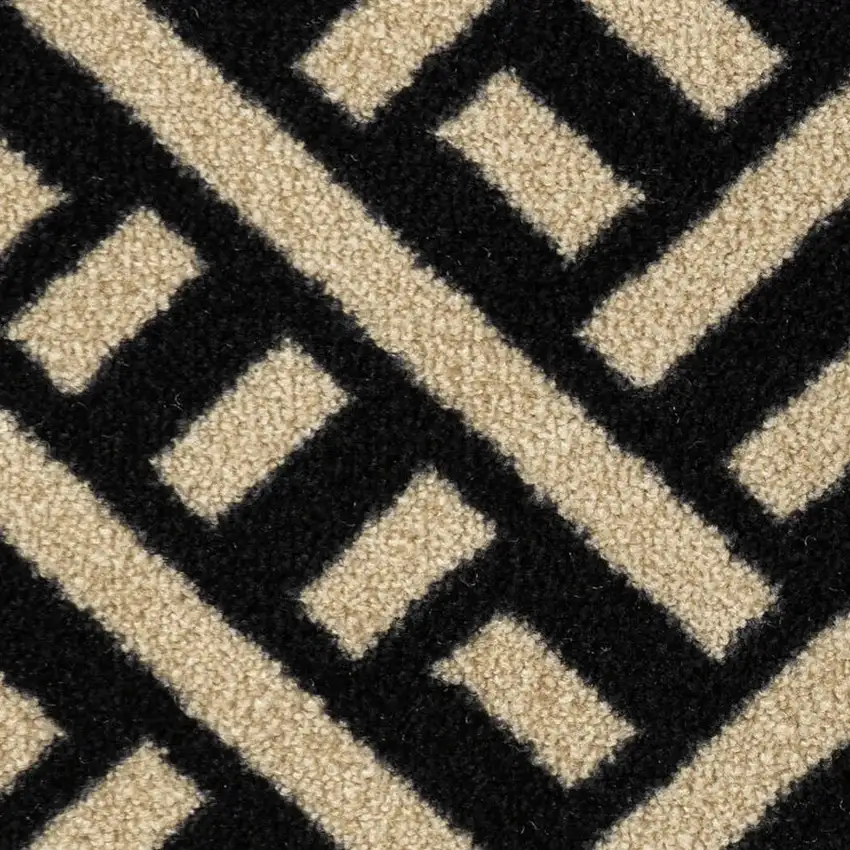 Black And Off White Checkered Washable Area Rug With UV Protection Photo 3