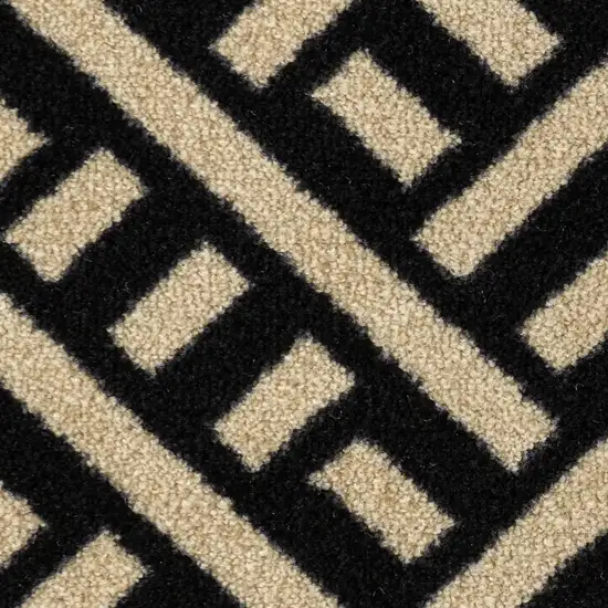 Black And Off White Checkered Washable Area Rug With UV Protection Photo 3