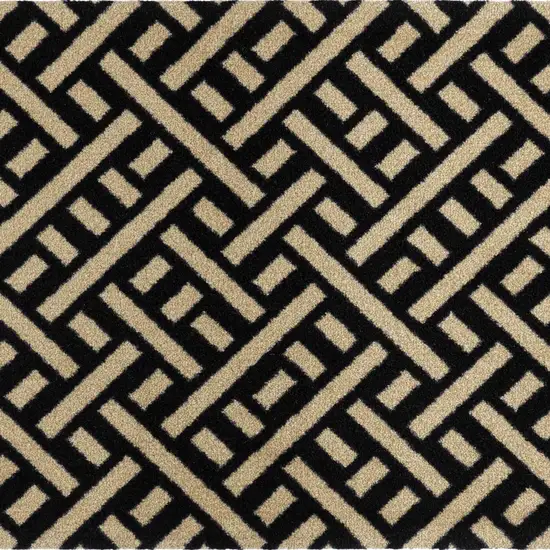 Black And Off White Checkered Washable Area Rug With UV Protection Photo 7