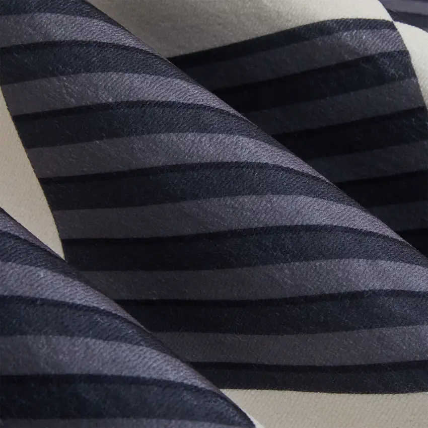 Black And Off White Geometric Washable Area Rug With Fringe Photo 7