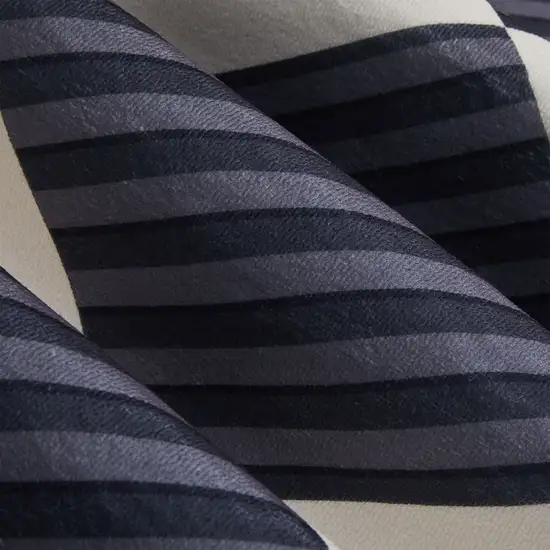 Black And Off White Geometric Washable Area Rug With Fringe Photo 7