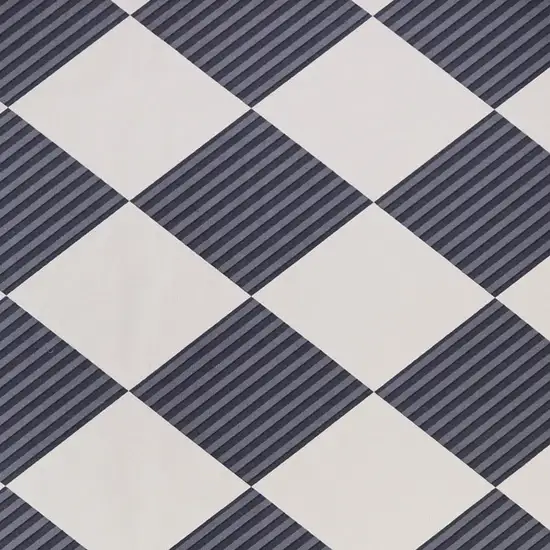 Black And Off White Geometric Washable Area Rug With Fringe Photo 3