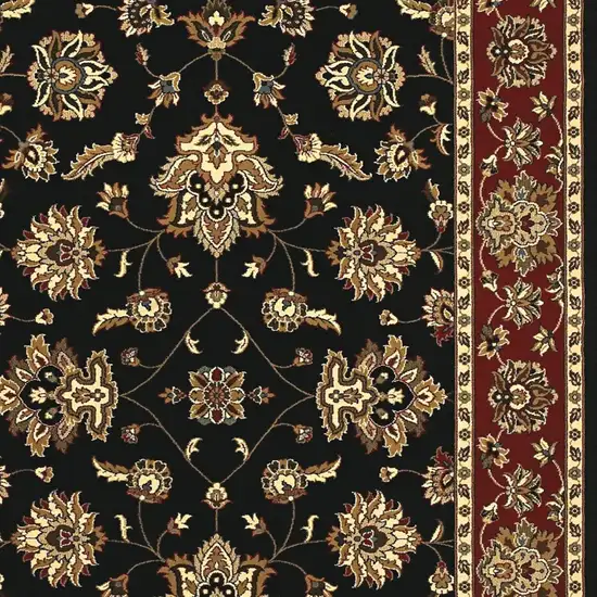 Black And Red Floral Area Rug Photo 3