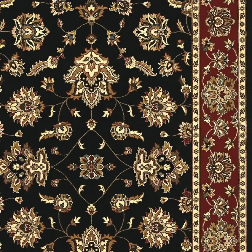 Black And Red Floral Area Rug Photo 3