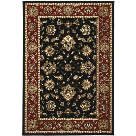 Black And Red Floral Area Rug Photo 3