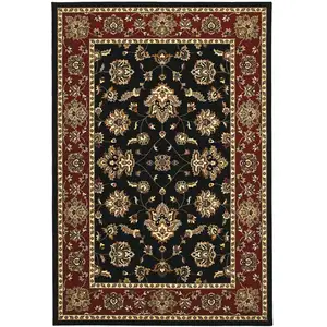 Photo of Black And Red Floral Area Rug
