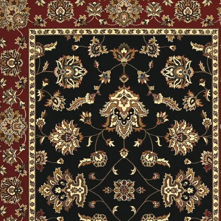 Black And Red Floral Area Rug Photo 4