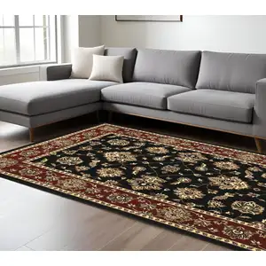 Photo of Black And Red Floral Area Rug