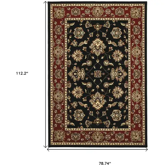 Black And Red Floral Area Rug Photo 5
