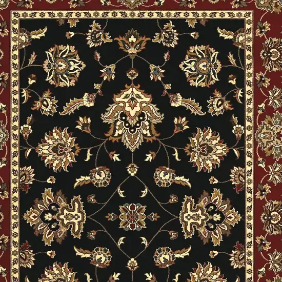 Black And Red Floral Area Rug Photo 4