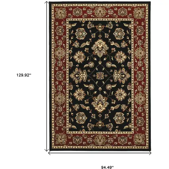 Black And Red Floral Area Rug Photo 5