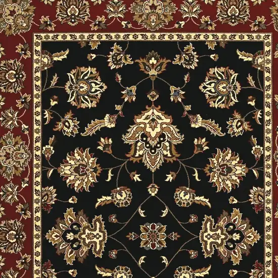 Black And Red Floral Area Rug Photo 3