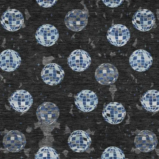 Black And Red Geometric Washable Indoor Outdoor Area Rug Photo 3