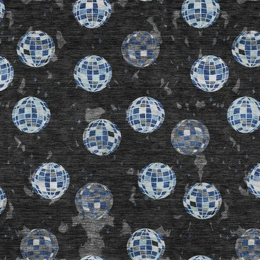 Black And Red Geometric Washable Indoor Outdoor Area Rug Photo 5