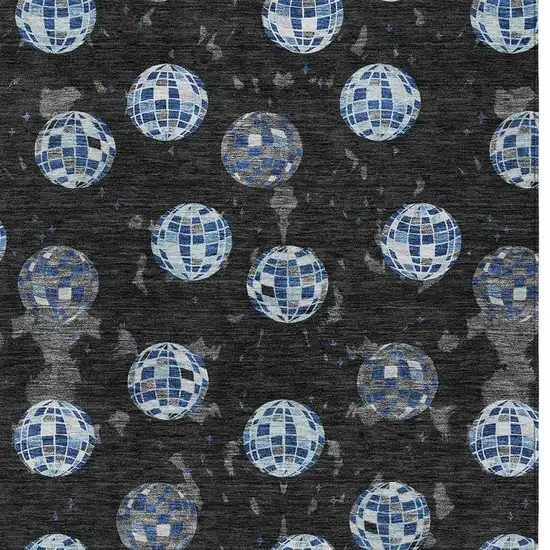 Black And Red Geometric Washable Indoor Outdoor Area Rug Photo 5
