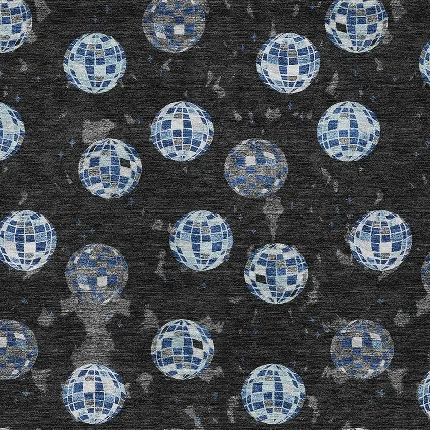 Black And Red Geometric Washable Indoor Outdoor Area Rug Photo 3