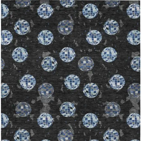 Black And Red Geometric Washable Indoor Outdoor Area Rug Photo 4