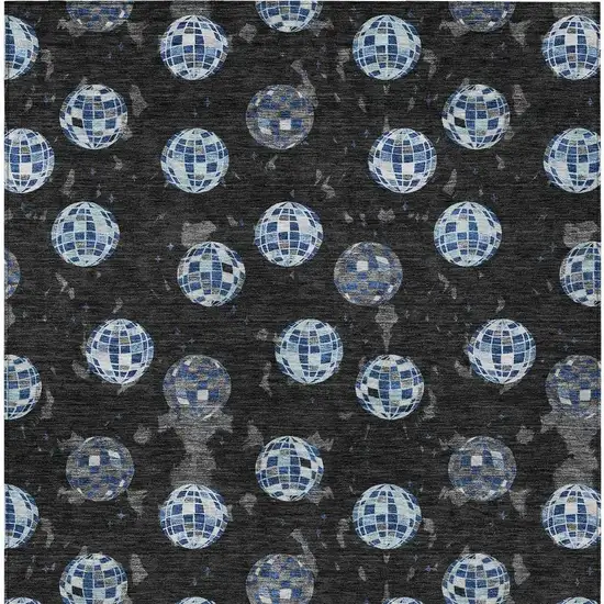Black And Red Geometric Washable Indoor Outdoor Area Rug Photo 5