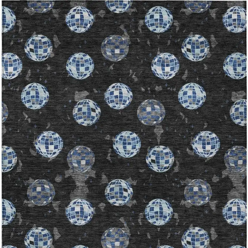 Black And Red Geometric Washable Indoor Outdoor Area Rug Photo 5
