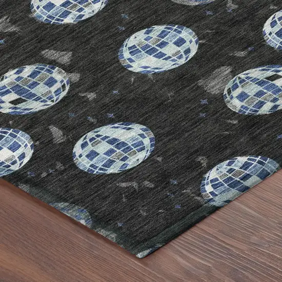 Black And Red Geometric Washable Indoor Outdoor Area Rug Photo 6